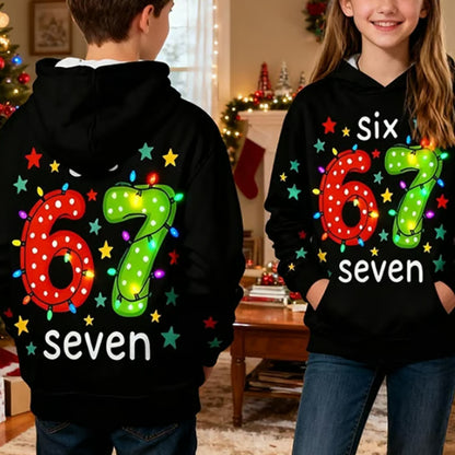 🎅 Black Friday: 50% korting! "67" hoodie voor kinderen – Zacht, trendy en geïnspireerd door de virale meme 🎮👕