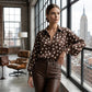 👚 50% Korting – Damesblouse met Stippen & Knoopsluiting | Retro, Elegant & Makkelijk te Combineren