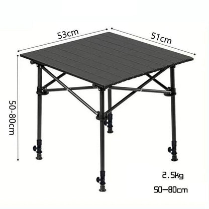 Draagbare opvouwbare campingtafel met opbergtas