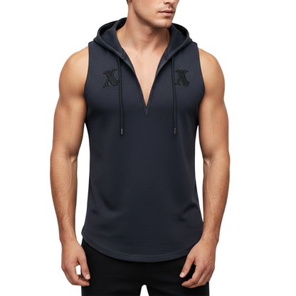 🏋️‍♂️NU 50% KORTING!💪Heren mouwloze trainingshoodie tanktop – V-hals & geïntegreerde capuchon🔥