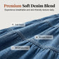 ⏳Tijdelijke aanbieding⏰Dames maxi-rok van denim met hoge taille en ruches in A-lijn model