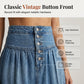 ⏳Tijdelijke aanbieding⏰Dames maxi-rok van denim met hoge taille en ruches in A-lijn model
