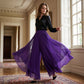 Dames asymmetrische chiffon wijde pijp broek