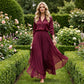 Dames asymmetrische chiffon wijde pijp broek