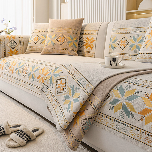 Antislip bohemien chenille bankkussenhoes