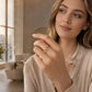 Verstelbare ring met glinsterende initiaal voor dames